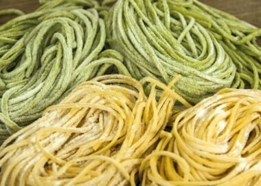 several pasta strips